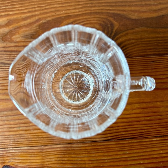 Vintage Clear Crystal Cut Glass Pitcher – Fan & Crosshatch Pattern, Heavy Lead - Picture 9 of 15